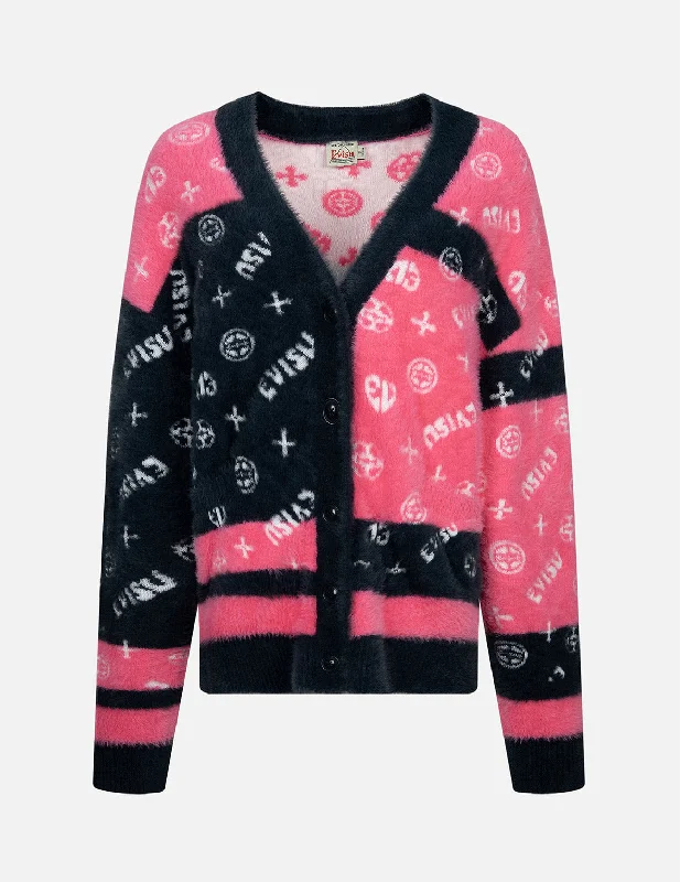 Logo and Kamon Panelled Jacquard Oversized Cardigan Jersey Fabric Tulle Fabric Batik Fabric Logo and Kamon Panelled Jacquard Oversized Cardigan Jersey Fabric Tulle Fabric Batik Fabric