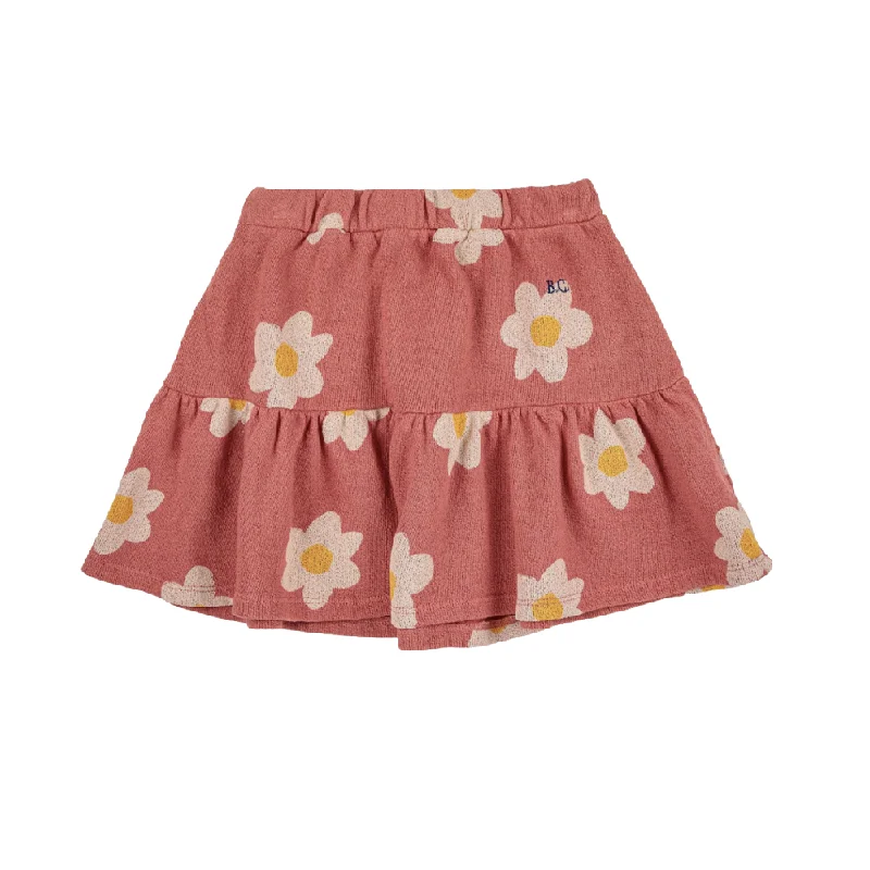 Retro Flower All Over Skirt flowy skirt hem