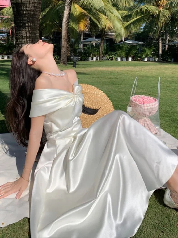 Off The Shoulder A-line Party Dress,Classy Cocktail Dress cc1094 Tunics Brand named