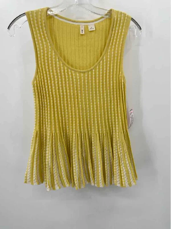 Pre-Owned Moth Yellow Size XS Knit Tank Top baby blue tank