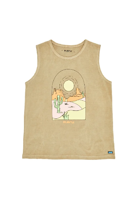 KAVU Women's Summertown Tank - Kelp Forest glitter tank top