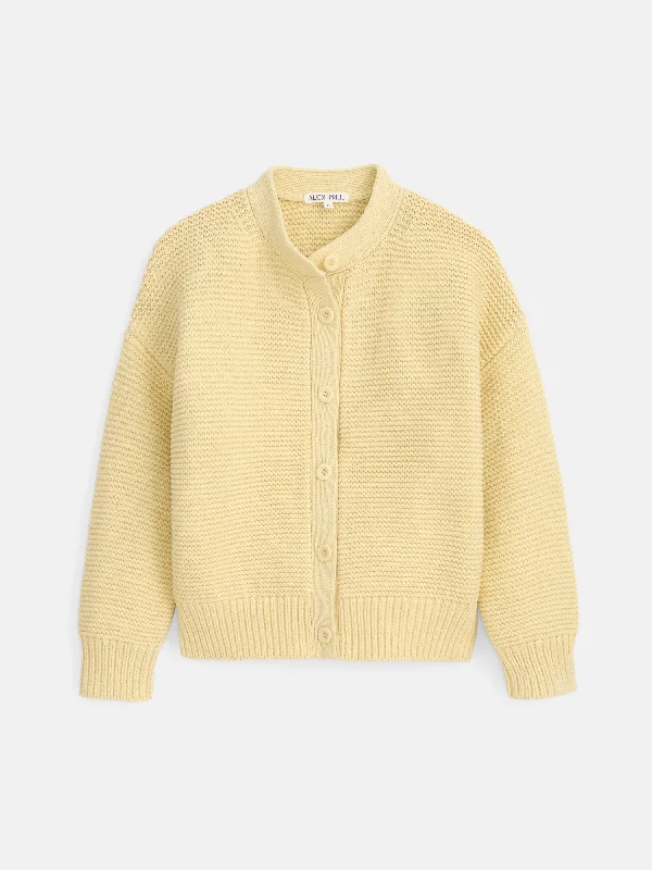 Nico Cardigan in Cotton Satin Blend Silk Blend Wool Blend