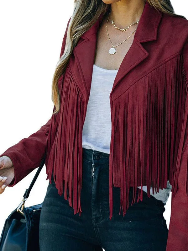 Black and Sage Green Fringe Suede Jacket Front Pockets Side Pockets Patch Pockets