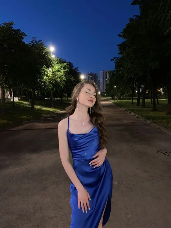 Women Royal Blue Satin Strappy Party Dress,Blue Cocktail Dress cc1062 Tunics Party sparkling Women Royal Blue Satin Strappy Party Dress,Blue Cocktail Dress cc1062 Tunics Party sparkling