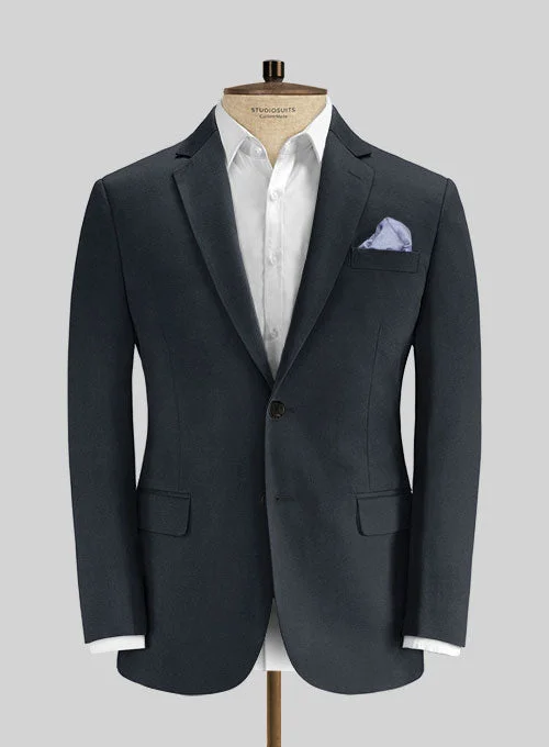 Loro Piana Dark Navy Cotton Jacket Welt Pockets Slit Pockets Flap Pockets