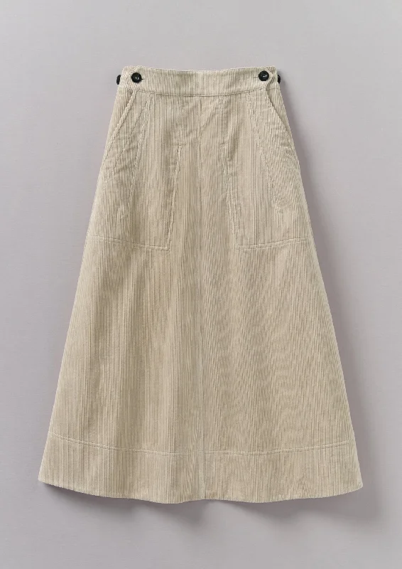 Organic Cord A Line Skirt | Moonstone linen skirt natural