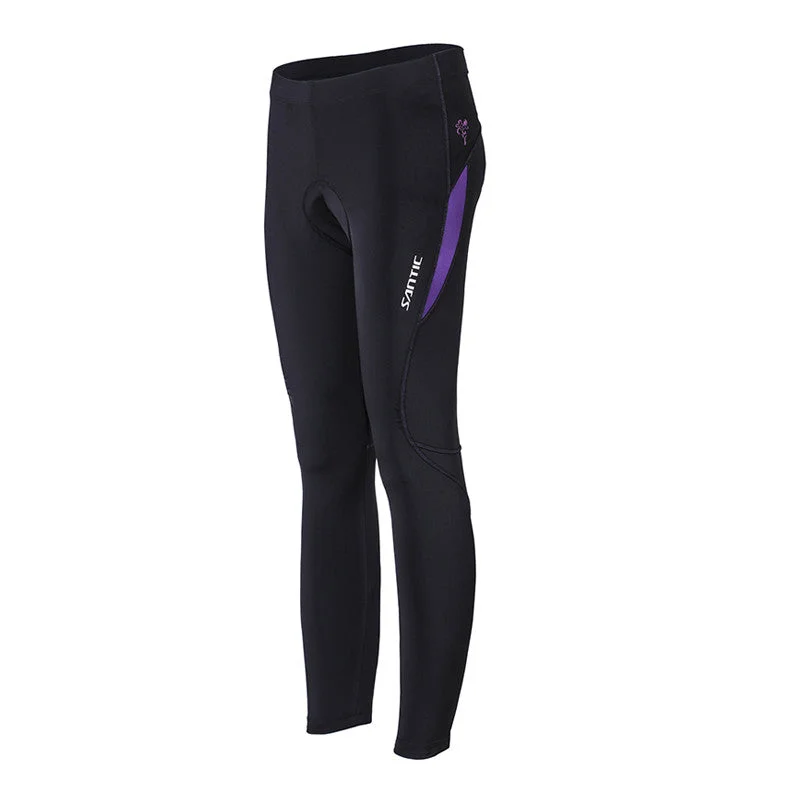 Santic Parni Purple Women Padded Cycling Pants Lightweight Linen Pants