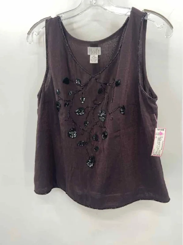 Pre-Owned Loft Brown Size 10 Tank Top crew neck tank