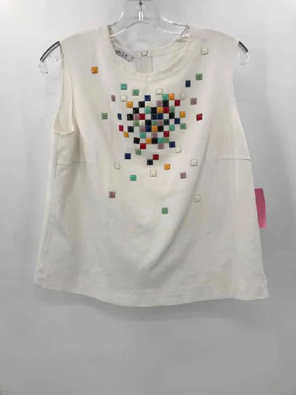 Pre-Owned Akris White Size 10 Embellished Tank Top flexible tank top
