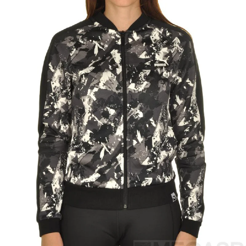 Puma Classics All Over Print Archive T7 Women's Track Jacket Black Faux Fur Jacket Real Fur Jacket Shearling Jacket