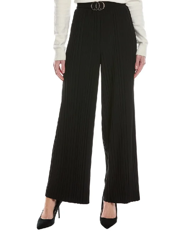 Joseph Ribkoff Pleated Pull-On Pant Slim-Fit Khaki Pants