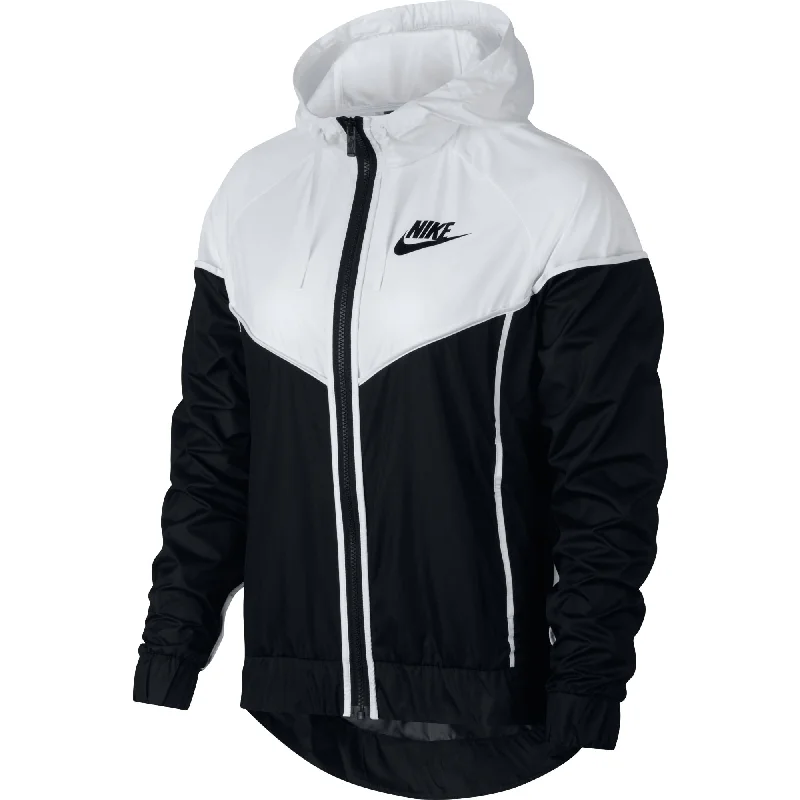 Nike Sportswear Windrunner Windbreaker Women's Jacket White-Black A-Line Jacket Boat Neck Shawl Collar Nike Sportswear Windrunner Windbreaker Women's Jacket White-Black A-Line Jacket Boat Neck Shawl Collar