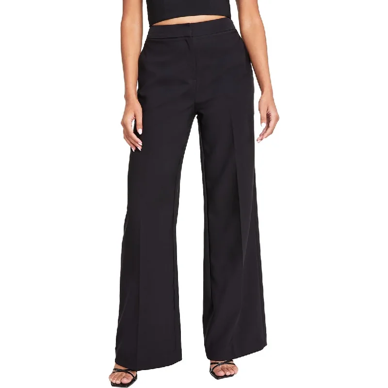 Calvin Klein Womens Pintuck  Wide Leg Pants Comfortable Pleated Pants