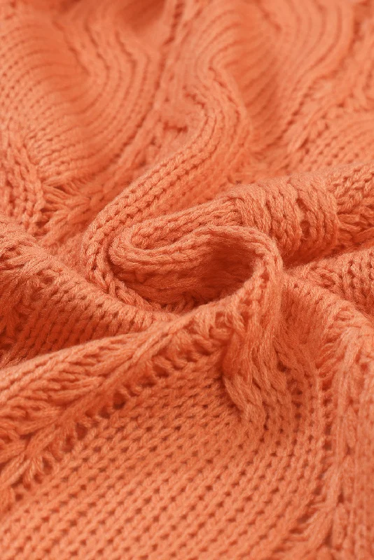 Casual Cardigan Cable Knit Ribbed Knit Lace Knit