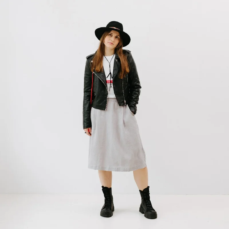 Wind Grey Linen Tulip Skirt linen skirt natural