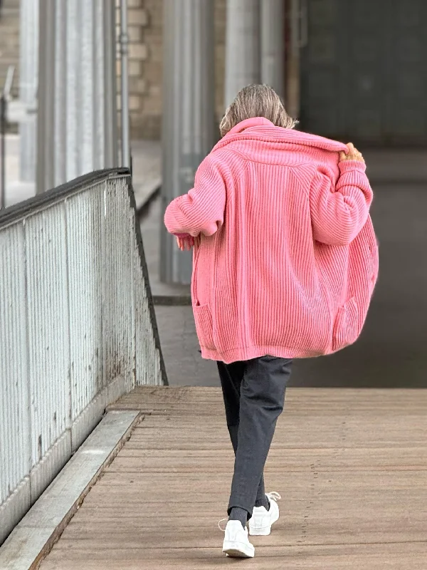 THE KENNEDY CARDIGAN | PARSONS PINK Sequined Glittery Shiny