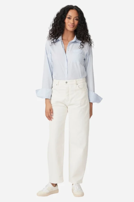 Paige Alexis Covered Button Fly Pants in Tonal Ecru High-Waist Jogger Pants
