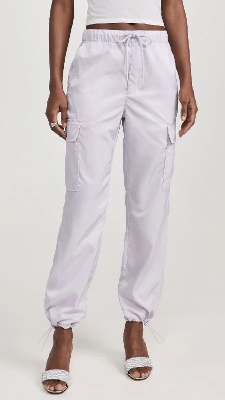 Pistola Jade Lightweight Cargo Pant in Lilac Mist Casual Drawstring Pants