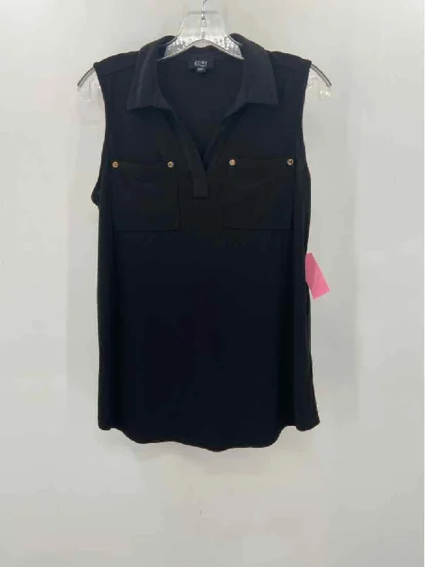 Pre-Owned Jones NY Black Size Small Collared Tank Top chic tank top
