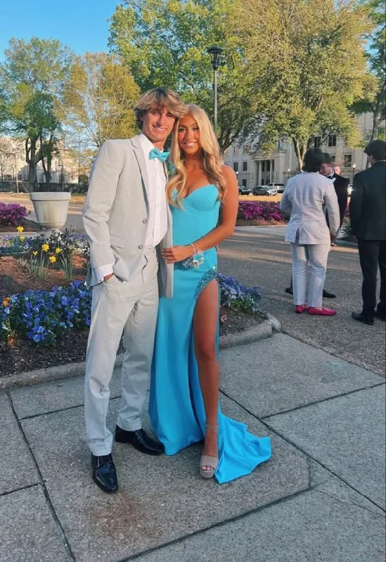 Blue V Neck Spaghetti Straps Sheath Long Party Dress, DP3582 Tunics Top rated
