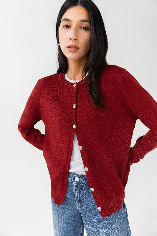 CLASSIC BUTTONED CARDIGAN Faux Fur Fabric Real Fur Fabric Shearling Fabric