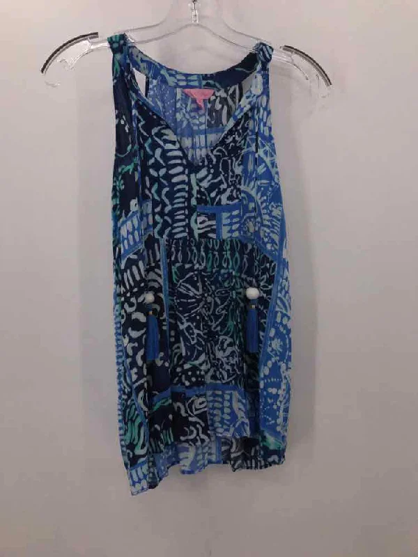 Pre-Owned Lilly Pulitzer Blue Size XS Tank Top baby blue tank