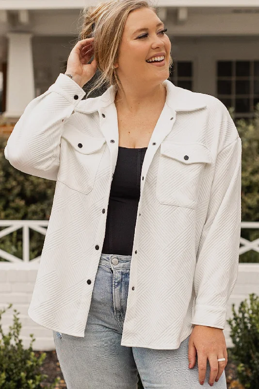Beige Plus Size Textured Flap Pockets Jacket Wool Jacket Cashmere Jacket Tweed Jacket Beige Plus Size Textured Flap Pockets Jacket Wool Jacket Cashmere Jacket Tweed Jacket