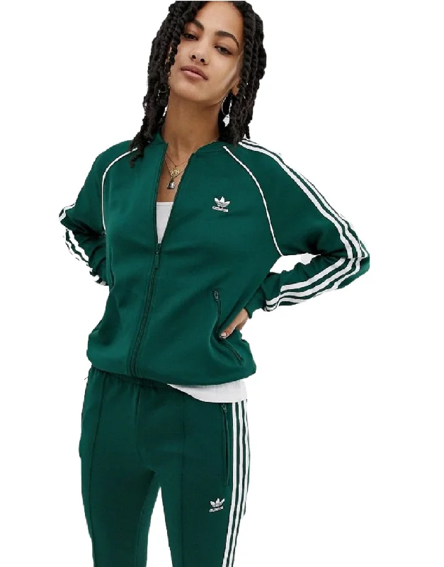 Adidas SST Full Zip Women"s Track Jacket Green Toggled Jacket Drawstring Jacket Belted Jacket Adidas SST Full Zip Women"s Track Jacket Green Toggled Jacket Drawstring Jacket Belted Jacket
