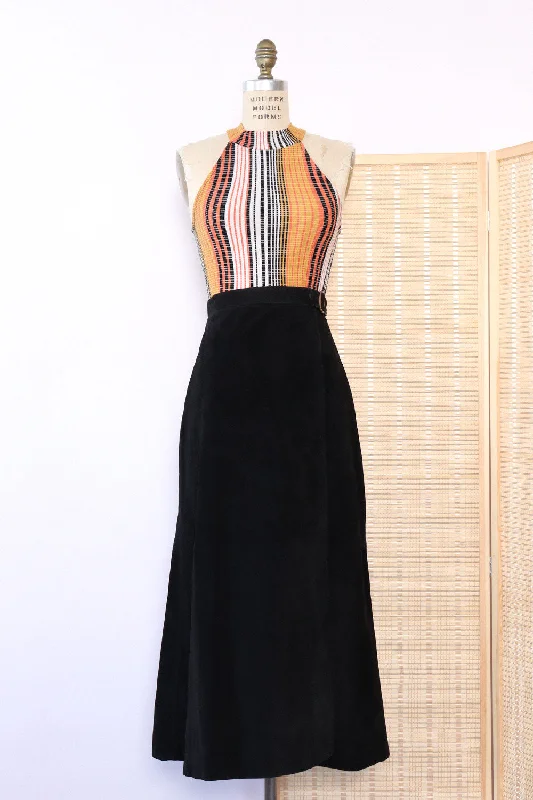 Suede Wrap Midi Skirt S denim skirt fashionable