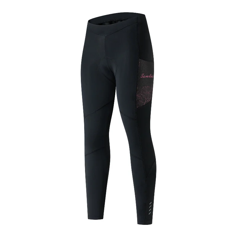 Santic Women's Cycling Pants 4D Padded Bicycle Tights Pink Stylish Paperbag Waist Pants Santic Women's Cycling Pants 4D Padded Bicycle Tights Pink Stylish Paperbag Waist Pants