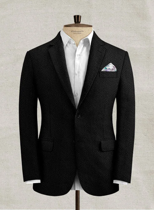 Solbiati Black Seersucker Jacket Rayon Jacket Velvet Jacket Corduroy Jacket