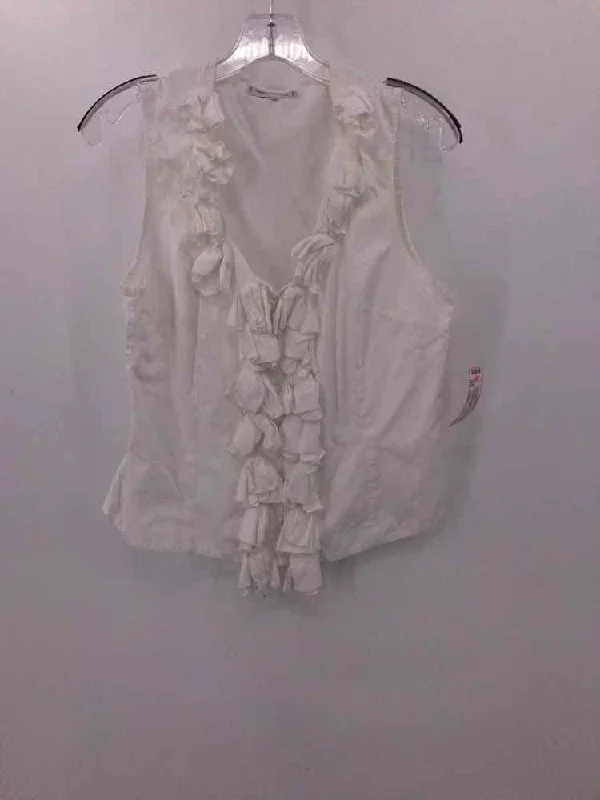 Pre-Owned Anne Fontaine White Size Medium Tank Top graphic tank top