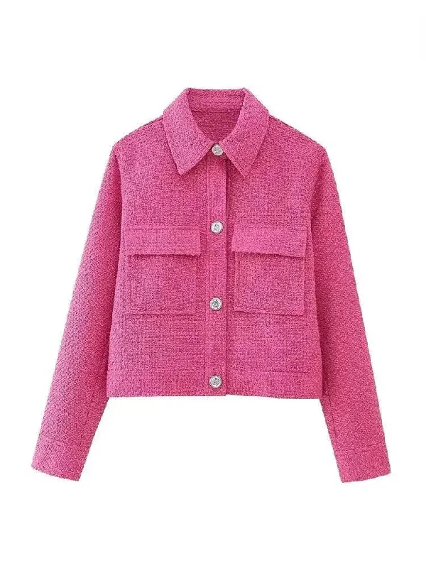 Vintage Women Cropped Tweed Jacket Jersey Jacket Tulle Jacket Batik Jacket
