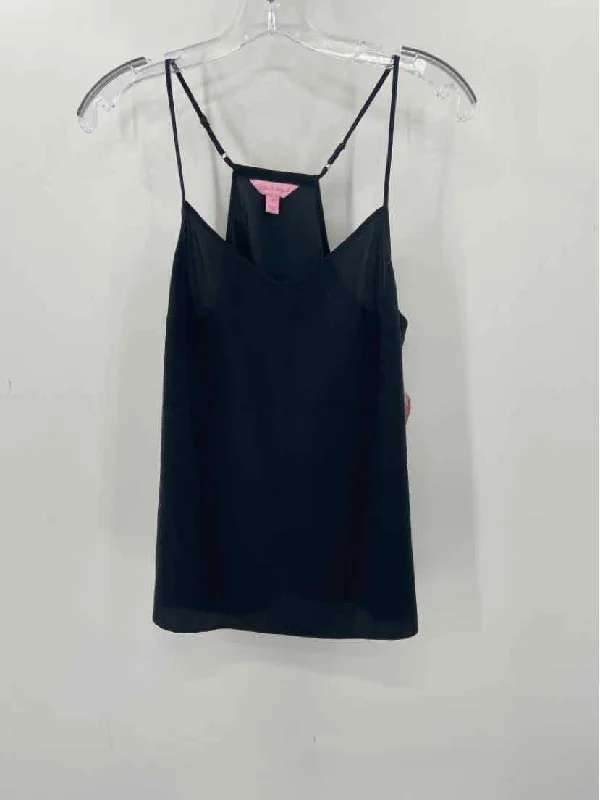 Pre-Owned Lilly Pulitzer Black Size Small Tank Top stretchy tank top