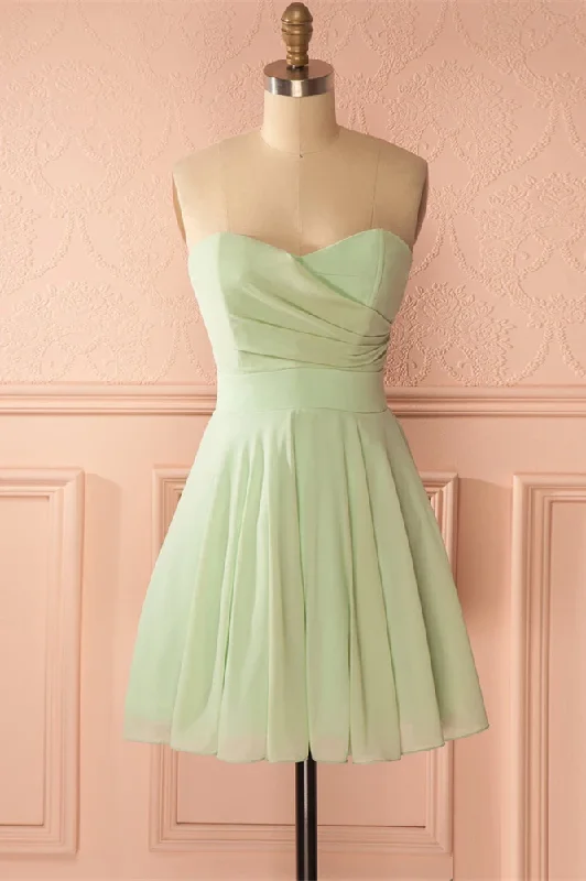 Sage Green Strapless Short A-line Party Dress c2663 Tunics Essential wardrobe