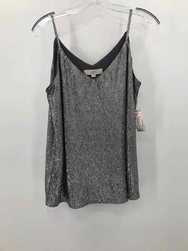 Pre-Owned Loft Gray Size Small Tank Top gold tank top
