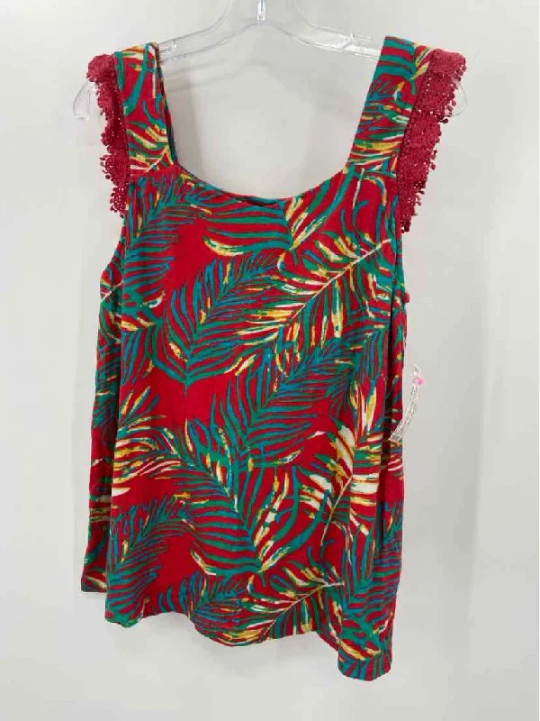 Pre-Owned Soft Surroundings Red Size Medium Tank Top lace tank top