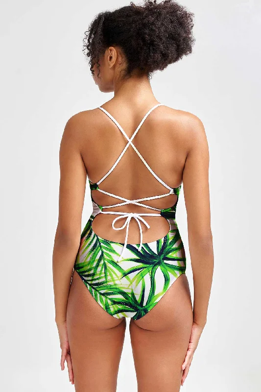 Island Life Nikki Crisscross Strappy Back One-Piece Swimsuit - Women Vibrant Bikini Bottoms Island Life Nikki Crisscross Strappy Back One-Piece Swimsuit - Women Vibrant Bikini Bottoms