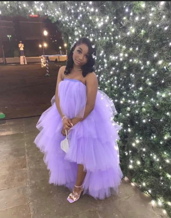 Purple A-line Tulle Party Dress,21th Birthday Dress cc1117 Sequined Elegant Party