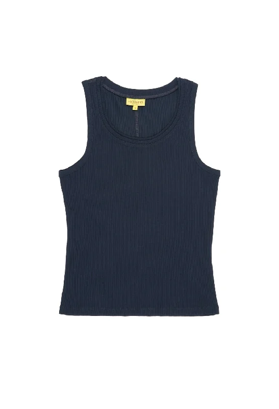 Hikerkind Women's Ribbed Merino Tank 01 - Woad rhinestone tank top