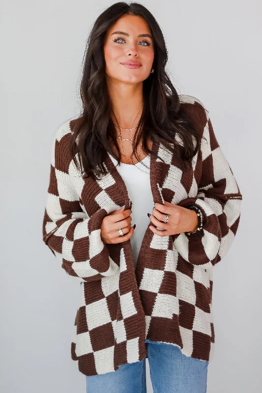 FINAL SALE - Marvelously Cozy Checkered Sweater Cardigan Real Fur Shearling Chenille FINAL SALE - Marvelously Cozy Checkered Sweater Cardigan Real Fur Shearling Chenille