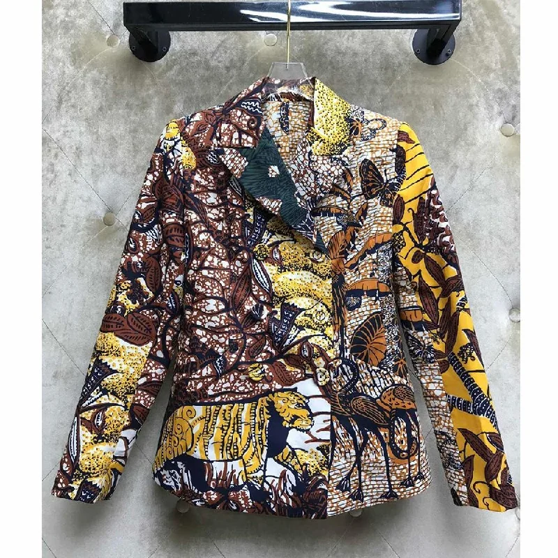 high-end fancy forest animal print vintage blazer suit women notched double breasted ethnic blazers slim casual jacket Snapped Jacket Toggled Jacket Drawstring Jacket high-end fancy forest animal print vintage blazer suit women notched double breasted ethnic blazers slim casual jacket Snapped Jacket Toggled Jacket Drawstring Jacket