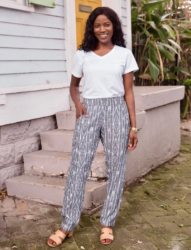 Slate Stripe Pants Comfortable Denim Leggings