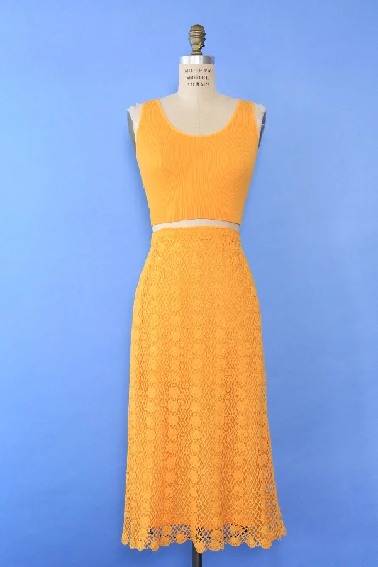 Mango Crochet Midi Skirt M/L velvet skirt luxury
