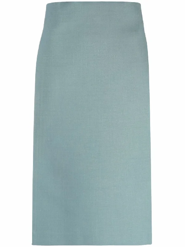 HEAVY WOOL CARDBOX SKIRT GREEN NO COLOR tiered skirt playful