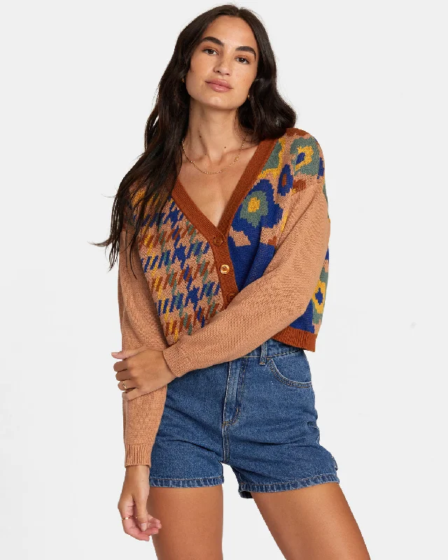 Happy Hour Cardigan - Multi Silk Blend Satin Velvet