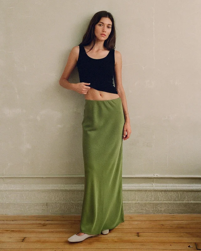 PUDDLE SKIRT / MATCHA velvet skirt luxurious