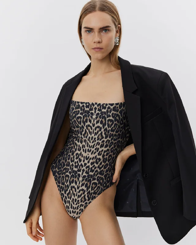 GIASW SWIMSUIT - Light brown leopard Classic Sporty Swimsuit