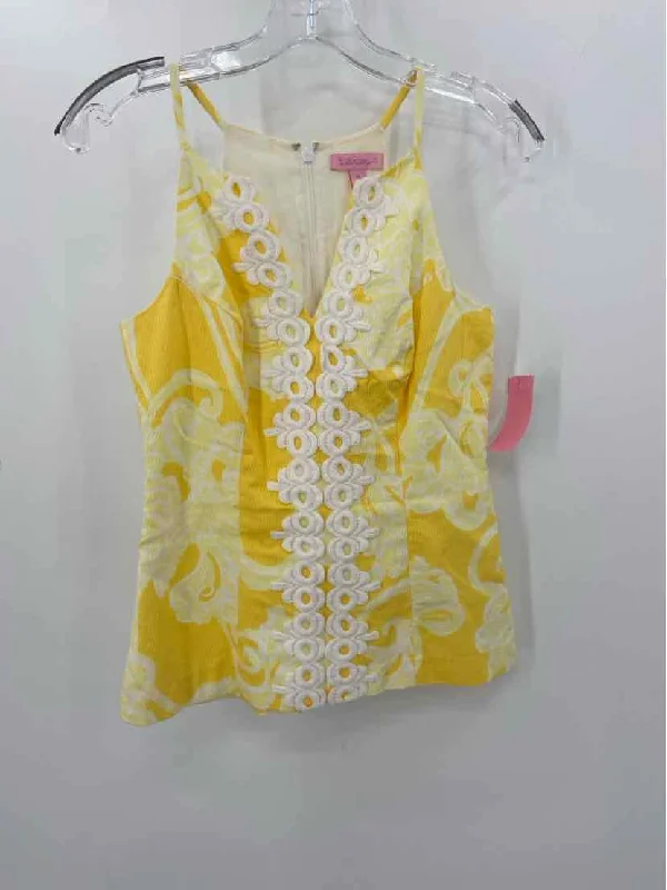 Pre-Owned Lilly Pulitzer Yellow Size 00 Tank Top activewear tank top