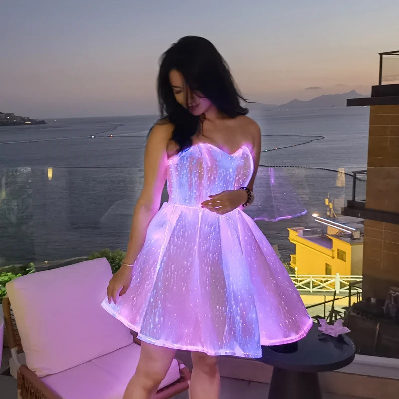 Women Latest Designs LED Fiber Optic Fabric Night Prom Dress Evening Ladies Party dress LED Luminous Gown Glow Dresses Tunics Mesh breathable Women Latest Designs LED Fiber Optic Fabric Night Prom Dress Evening Ladies Party dress LED Luminous Gown Glow Dresses Tunics Mesh breathable